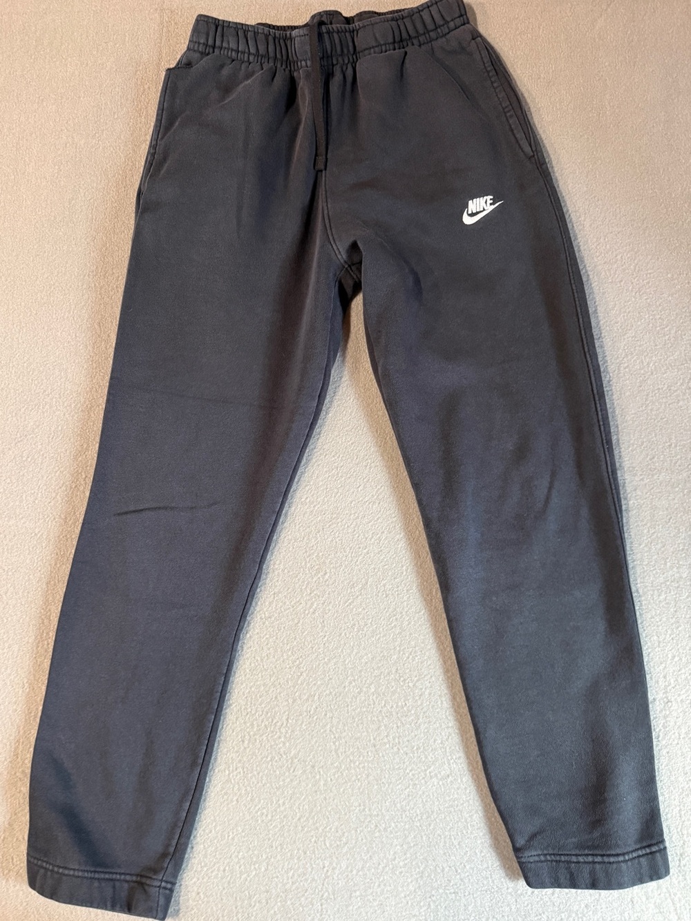 Nike Black Jogger Sweatpants with White Swoosh